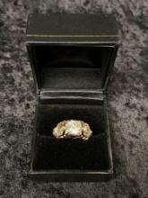 One Trophy Ring in Yellow Gold with a Round, H Color, I-1 Clarity Diamond