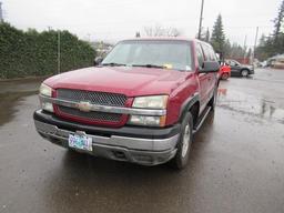 2005 CHEVROLET 1500 LS 4X4 EXTENDED CAB PICKUP W/ CANOPY