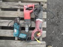 CHICAGO ELECTRIC CORDED RECIPROCATING SAW, BAUER CORDED ROTARY HAMMER, & MAKITA CORDED DRILL