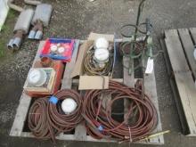UNIWELD REFRIGERANT MANIFOLD (UNUSED), (2) TORCH KIT HOLDERS, & ASSORTED TORCH GAS LINES, TORCH