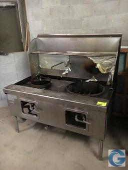 60" Hobart gas stainless steel double boiling station