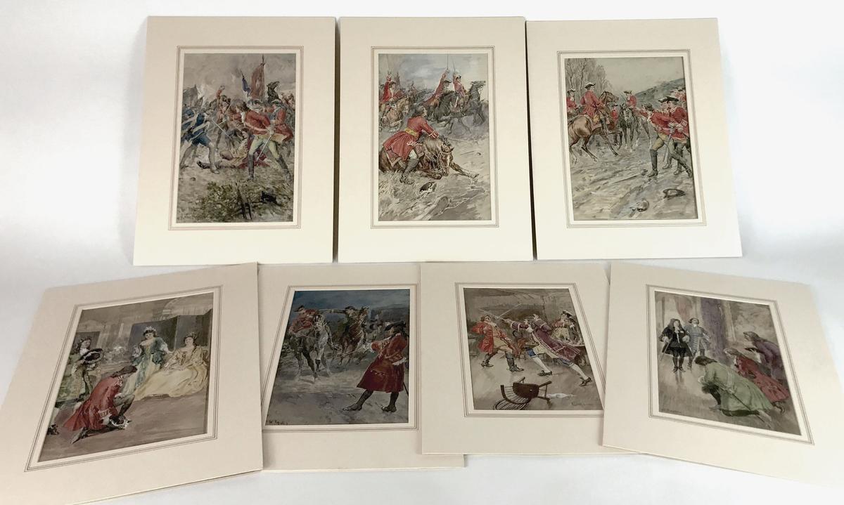 Seven Original Watercolor Painting Illustrations by listed artist William Rainey