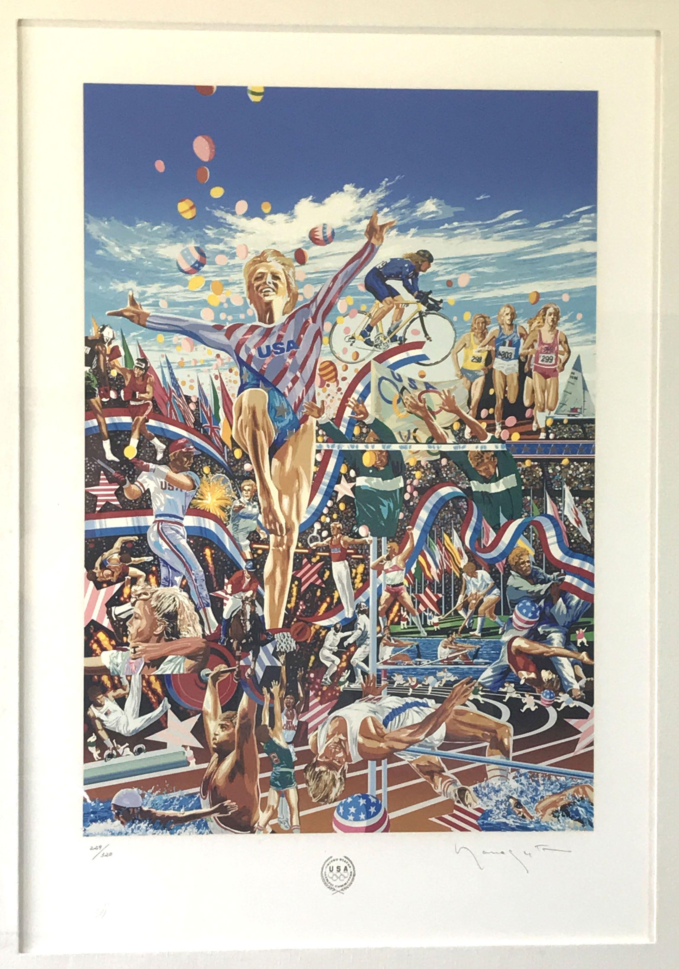 Hiro Yamagata THE GYMNAST 1988 Summer Olympics Limited Edition Seriograph Print