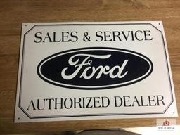 Ford Sales ; Service authorized dealer single sided metal (7.5"x16")