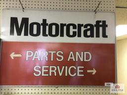 Motorcraft parts ; services double sided metal sign