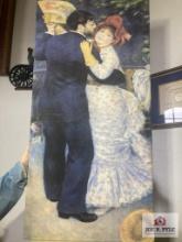 S. Autore Renoir print on cloth unframed 41 x 19