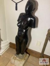 Carved stone statue 45"