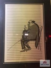 Saul Steinberg Violinist lithograph 15 x 19