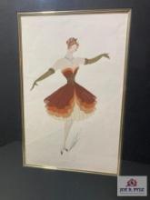 Erte 'Short Tiered Brown Dress' Circa 1930