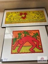 Keith Haring Two Giclee Untitled 1982 and Untitled 1985