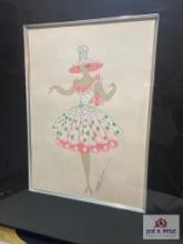 Erte 'Girl in Spotted Dress' Circa 1930