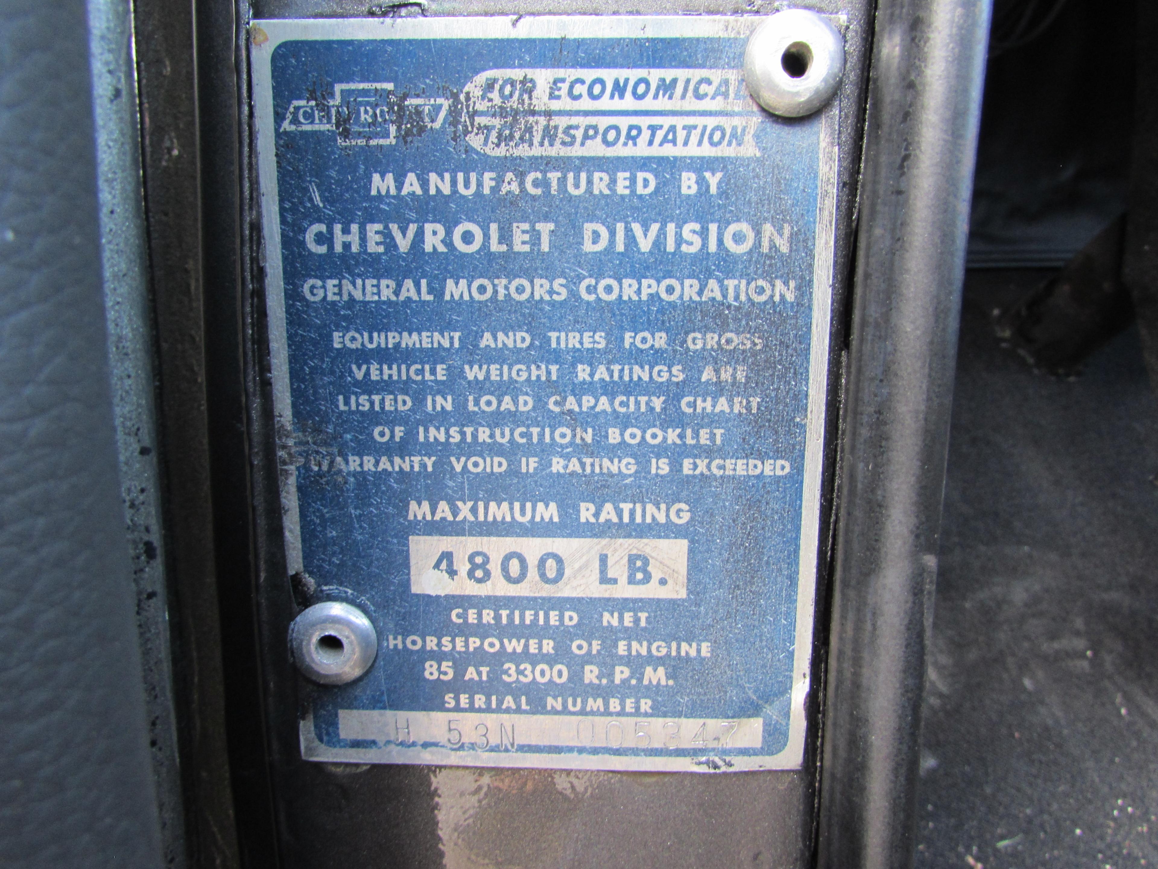 1953 Chevy 3100 Miles: Exempt