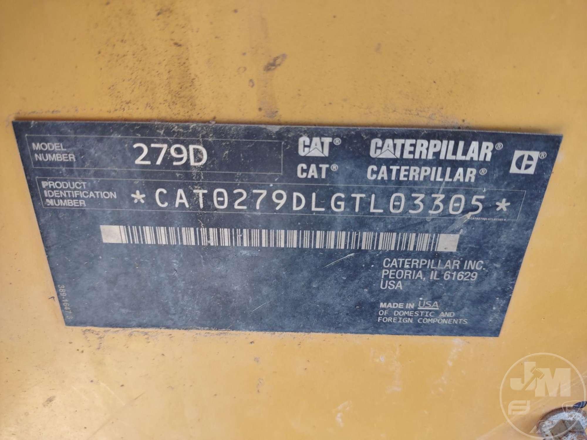 2016 CATERPILLAR MODEL 279D MULTI TERRAIN LOADER SN: CAT0279DLGTL03305
