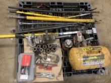 A PALLET OF, CHEEETAH BEED SEATER, TIRE TOOLS, SOCKETS, 1