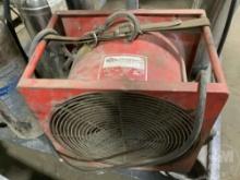 A PALLET OF, AIR HOSE STAND, FIRE EXTINGUISHERS, SUPER VAC