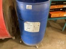 55 GALLON DRUM ON WHEELS WITH SCRAP WIRE IN IT