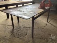 STEEL TABLE 6 FT X 3 FT 31 IN TALL,