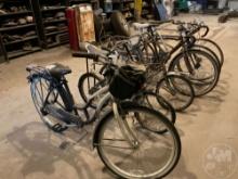 LOT OF 6 BICYCLES DIFFERENT SIZES SOME ANTIQUE