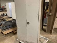 2 DOOR CABINET WITH, STATERS, MISC PARTS