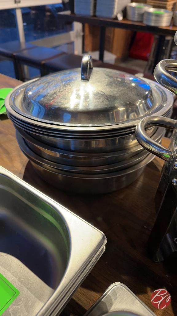 Stainless Steel Chafing Pans W/ Inserts & (2) Lids