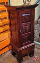 NEW Indonesia Mahogany Hand Carved Storage Cabinet 16"