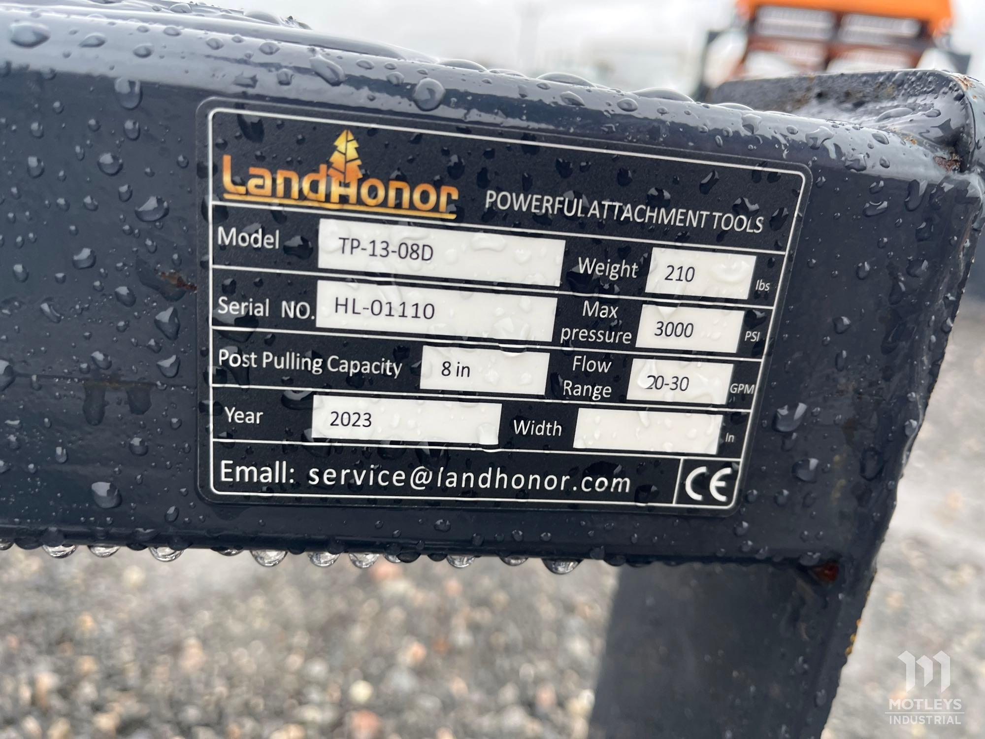 2023 LandHonor TP-13-08D Skid Steer Tree Puller Attachment