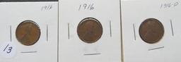 (2) 1916, 1916-D Lincoln Head Pennies