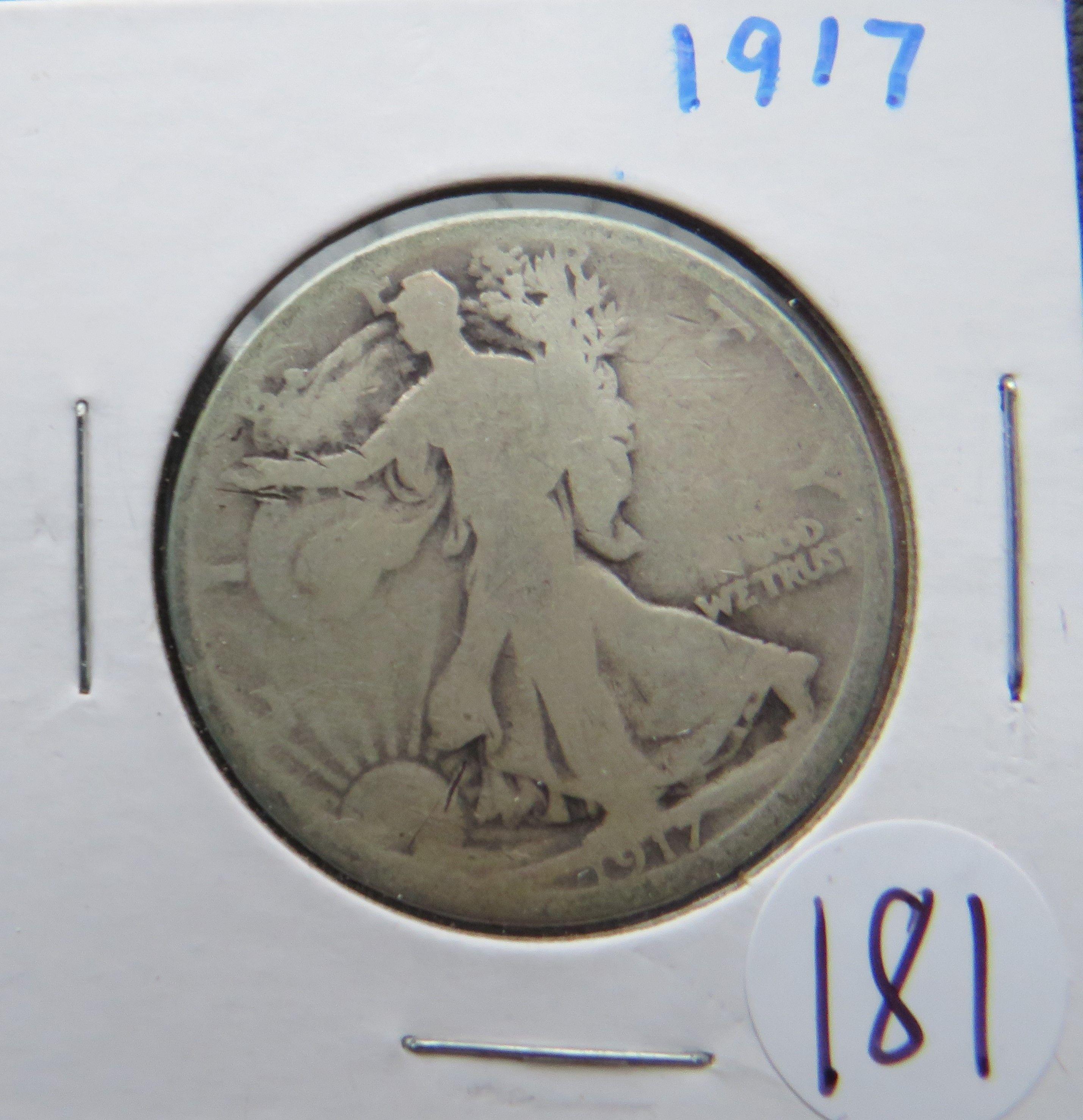 1917- Walking Liberty Silver Half Dollar