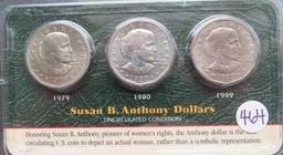 1979, 1980, 1999 Susan B Anthony Dollar