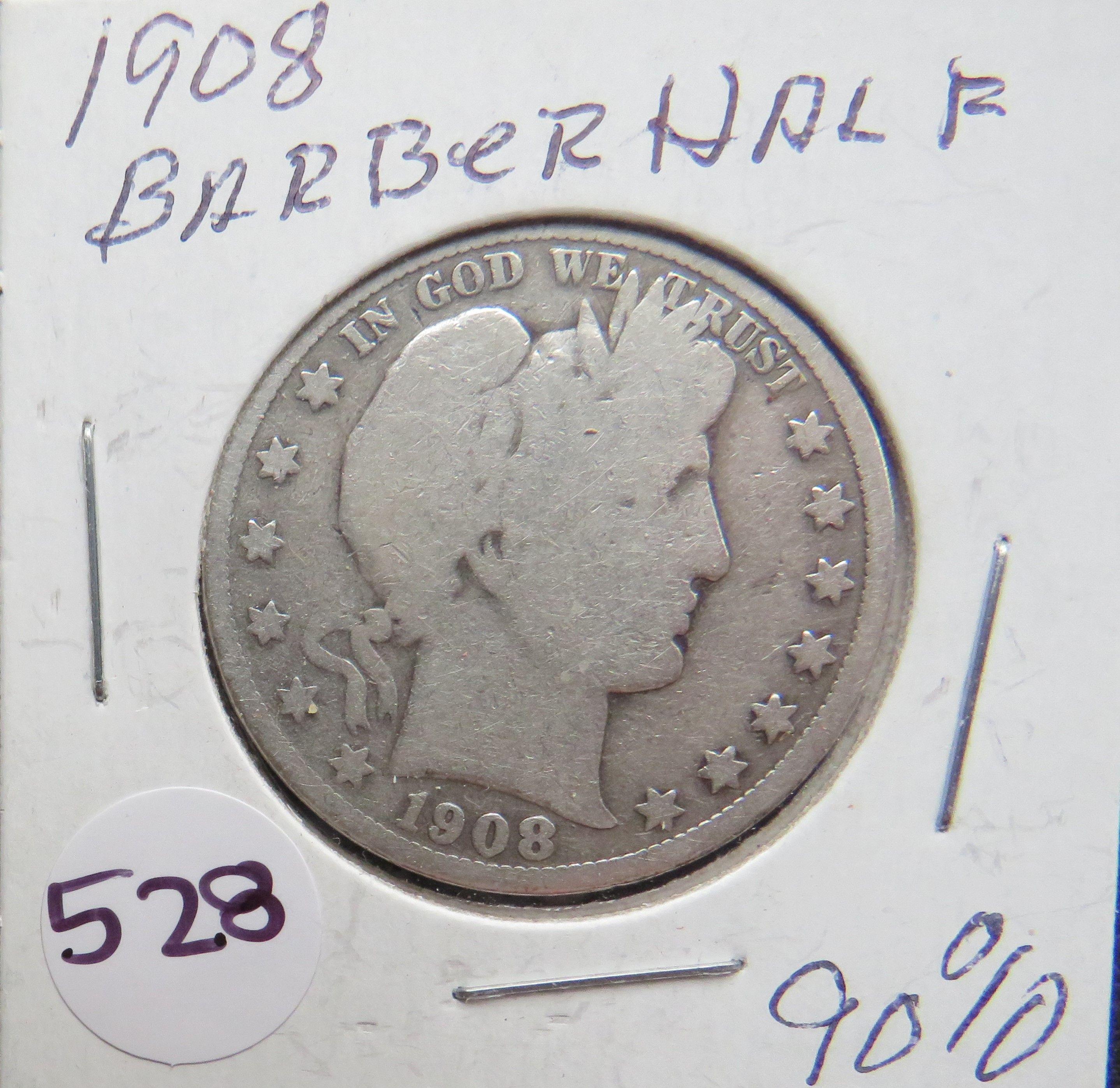 1908- Barber Half Dollar