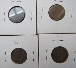 (4) Indian Head Pennies