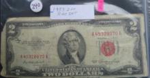 1953- Red Dot Two  Dollar Bill