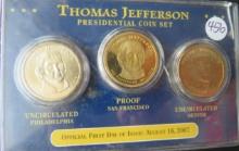 2007- Thomas Jefferson Presidential Coin Set
