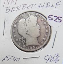 1901- Barber Half Dollar