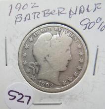 1902- Barber Half Dollar