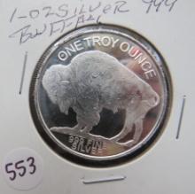 One Troy Ounce Silver, Buffalo