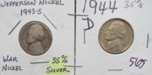 1943-S & 1944-D Jefferson War Nickels