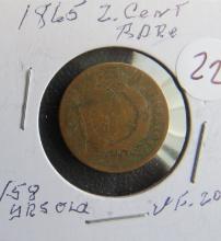 1865- 2 Cent Coin