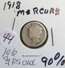 1918- Mercury Dime