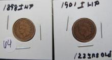 1898, 1901 Indian Head Pennies