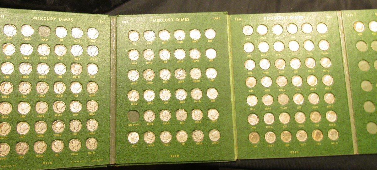 1916-63 Set of U.S. Silver Roosevelt & Mercury Dimes including both 1921 P & D. Missing only the 191