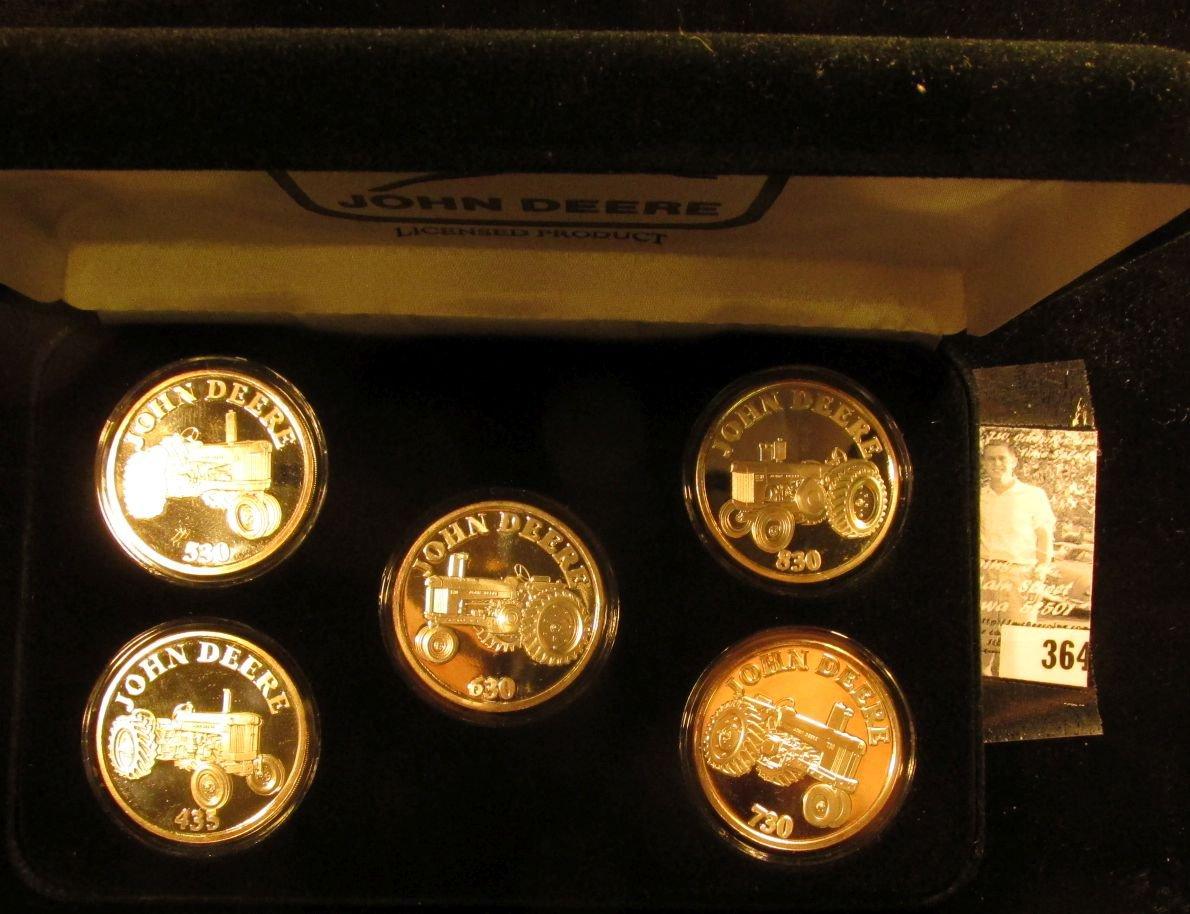 Five-piece Set One Ounce .999 Fine Silver Medallions "John Deere 530", "John Deere 630", "John Deere