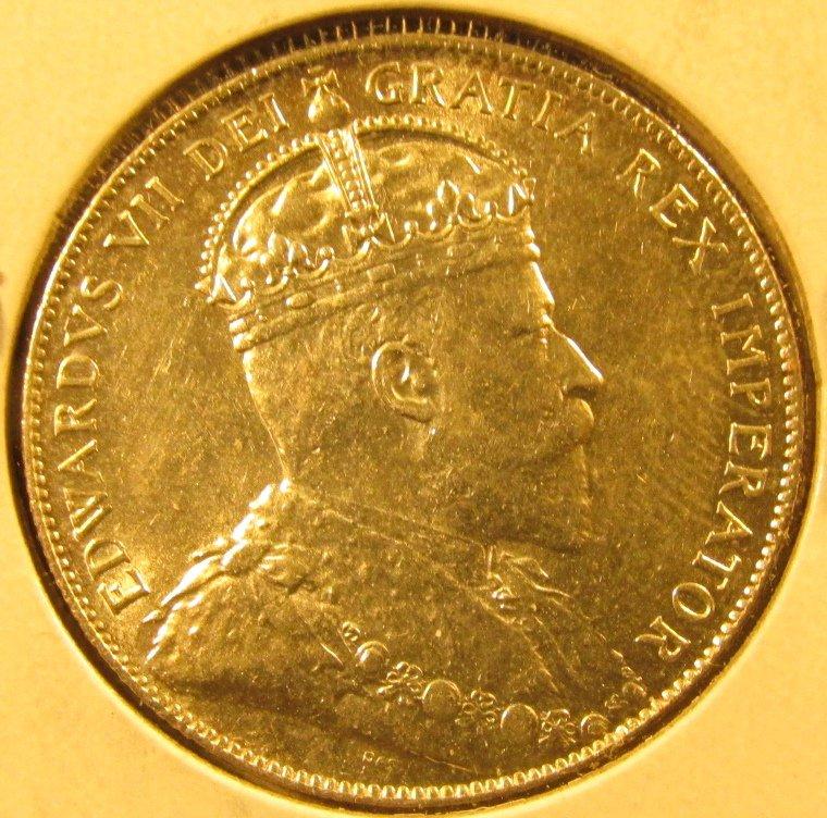 1908 Newfoundland Silver Half Dollar, Choice BU 63.