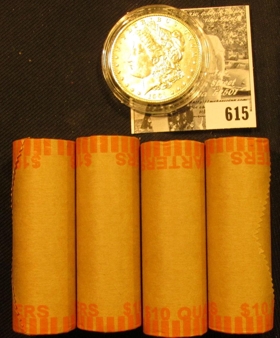 (4) 1999 D Original BU Bank-wrapped Rolls ofGeorgia Statehood Quarters; & 1901 O BU Morgan Silver Do
