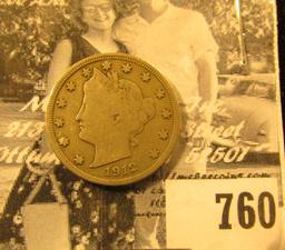 1912 S Liberty Nickel, Fine.