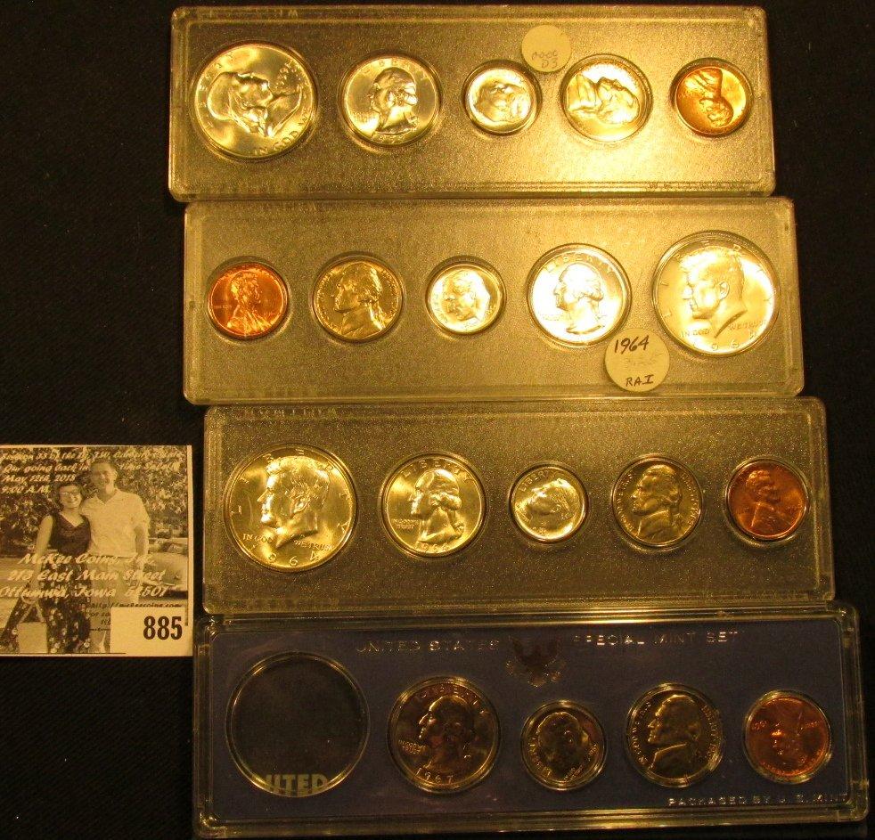 1967 U.S. Special Mint Set, original as issued; 1959 & (2) 1964 BU Year Sets in Snaptight cases.