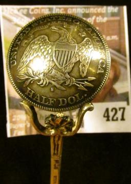 Gorham Sterling Silver spoon (marked sterling and hallmarked) featuring an 1877-S Seated Liberty Hal