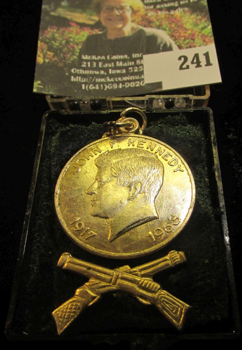 Old cased John F. Kennedy Medal. Brass.