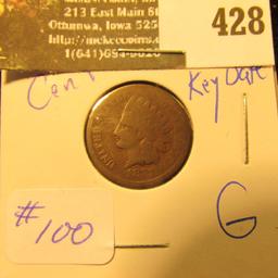 1877 Indian Cent key date  -Good - greysheet bid $365