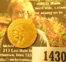 1430 . 1909 U.S. Quarter Eagle $2.50 Gold Piece.